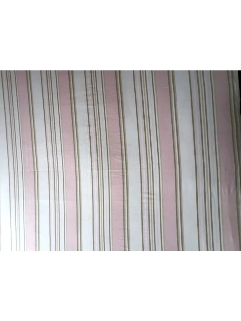 CHARTER CLUB Shower Curtain Striped Pink Taupe White Cotton Poly 71